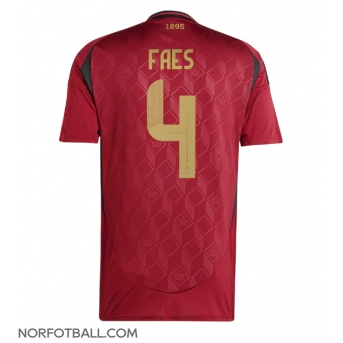 Billige Fotballdrakt Belgia Wout Faes #4 Replika Hjemmedrakt EM 2024 Kortermet